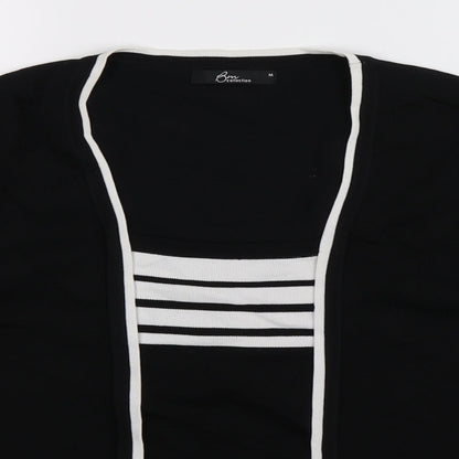 Close-up detail of Bonmarché women’s black striped knit jumper, size M