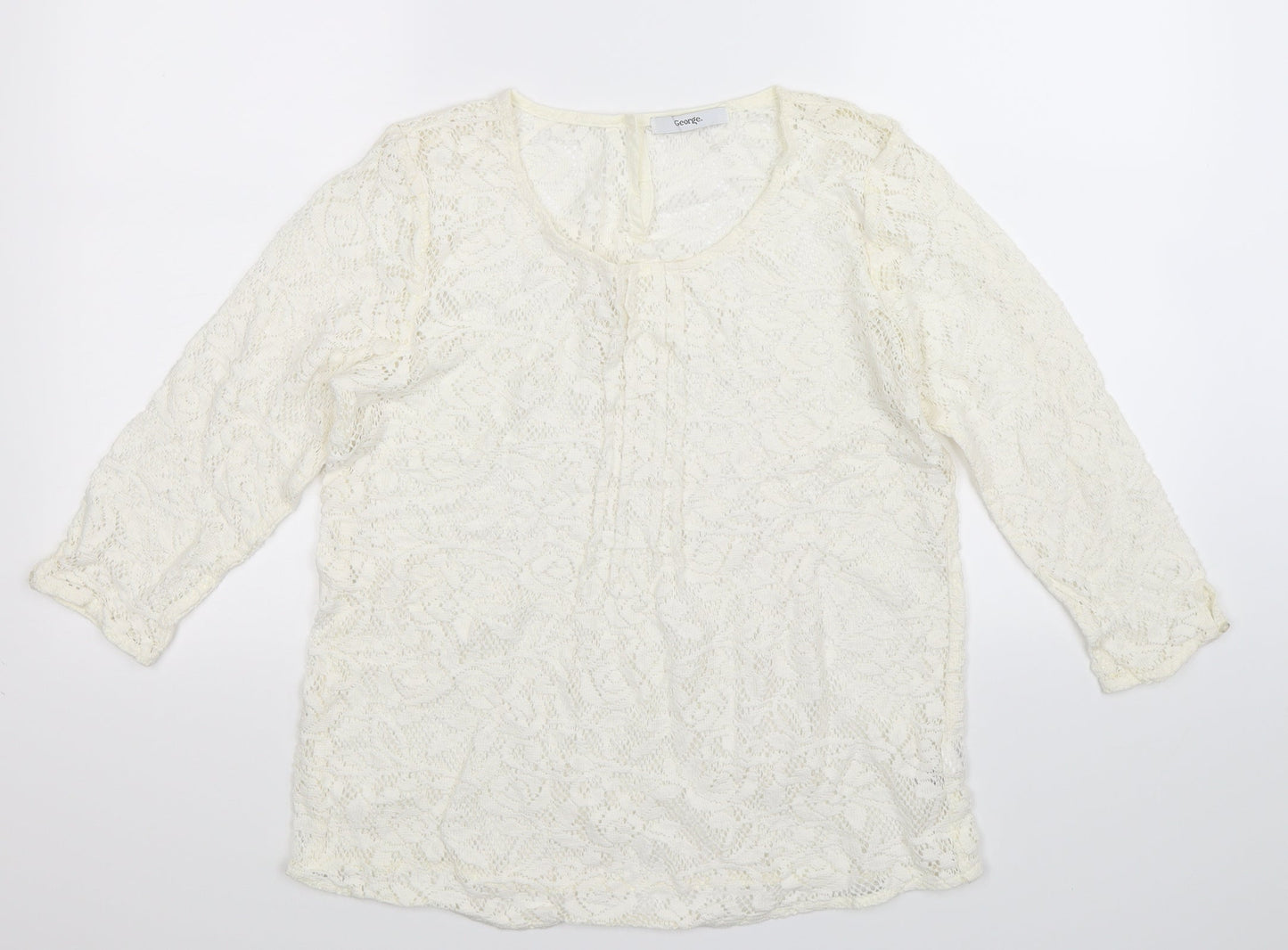 George Womens White  Knit Pullover Jumper Size 12