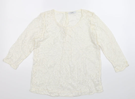 George Womens White  Knit Pullover Jumper Size 12