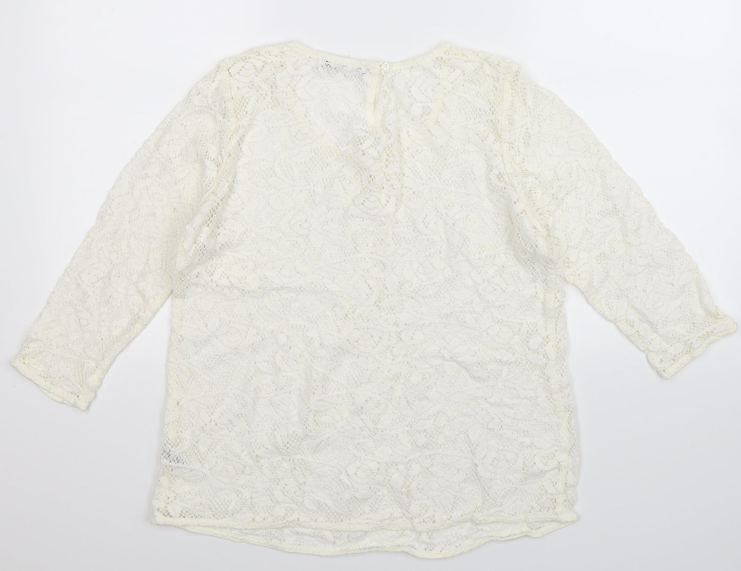 George Womens White  Knit Pullover Jumper Size 12