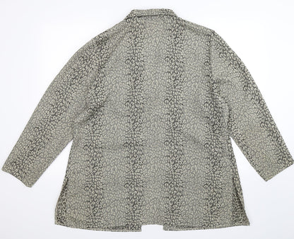 Back view of Preworn women’s multicoloured animal print basic button-up, size UK 20