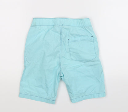 Back view of H&M boys’ blue bermuda shorts, size 4-5, years