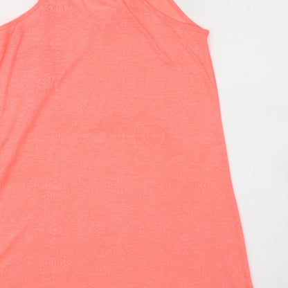 Brand and care label for Papaya women’s pink geometric basic tank, size XS, - neon
