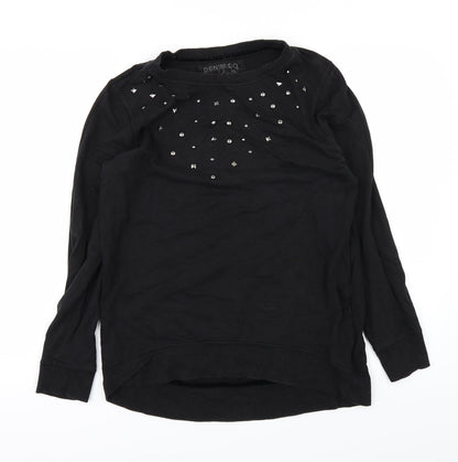 Additional front view of DENIMCO women’s black jumper, size UK 12