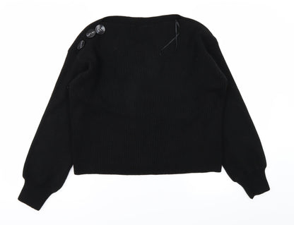 Front view of River Island women’s black jumper, size XS