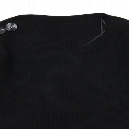 Close-up detail of River Island women’s black jumper, size XS