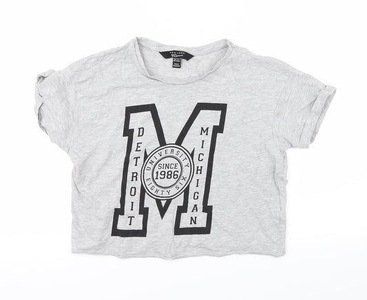 New Look Girls Grey   Cropped T-Shirt Size 12-13 Years