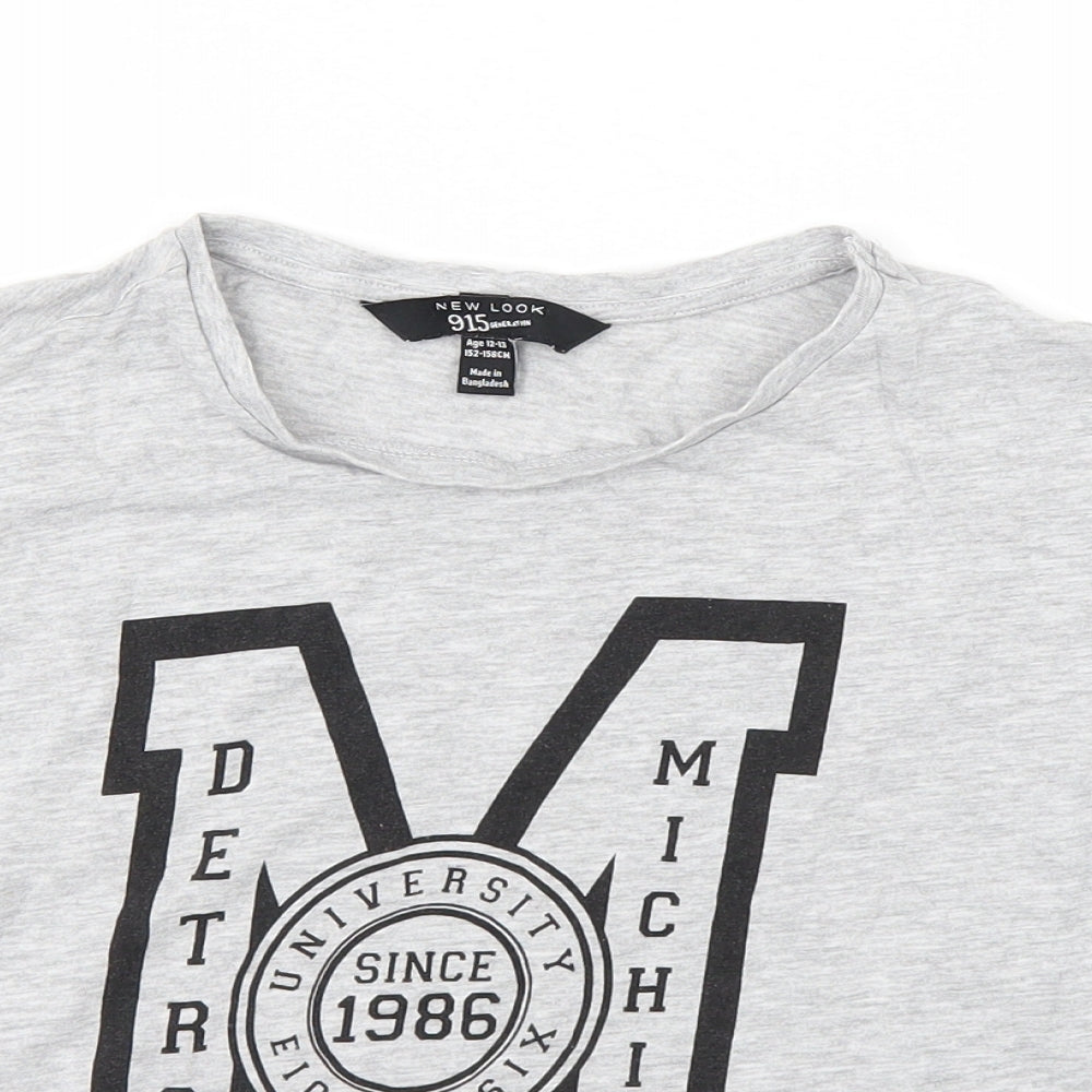 New Look Girls Grey   Cropped T-Shirt Size 12-13 Years