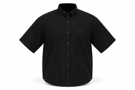 Front view of jars men’s black button-up, size L