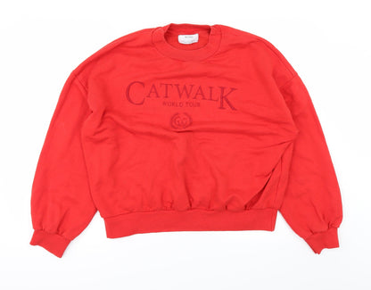 Front view of Bershka women’s red jumper, size S