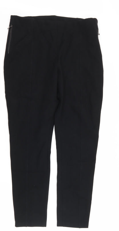Additional front view of Dash women’s black trousers, size UK 34, 27-inch leg