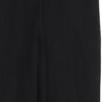 Close-up detail of Dash women’s black trousers, size UK 34, 27-inch leg
