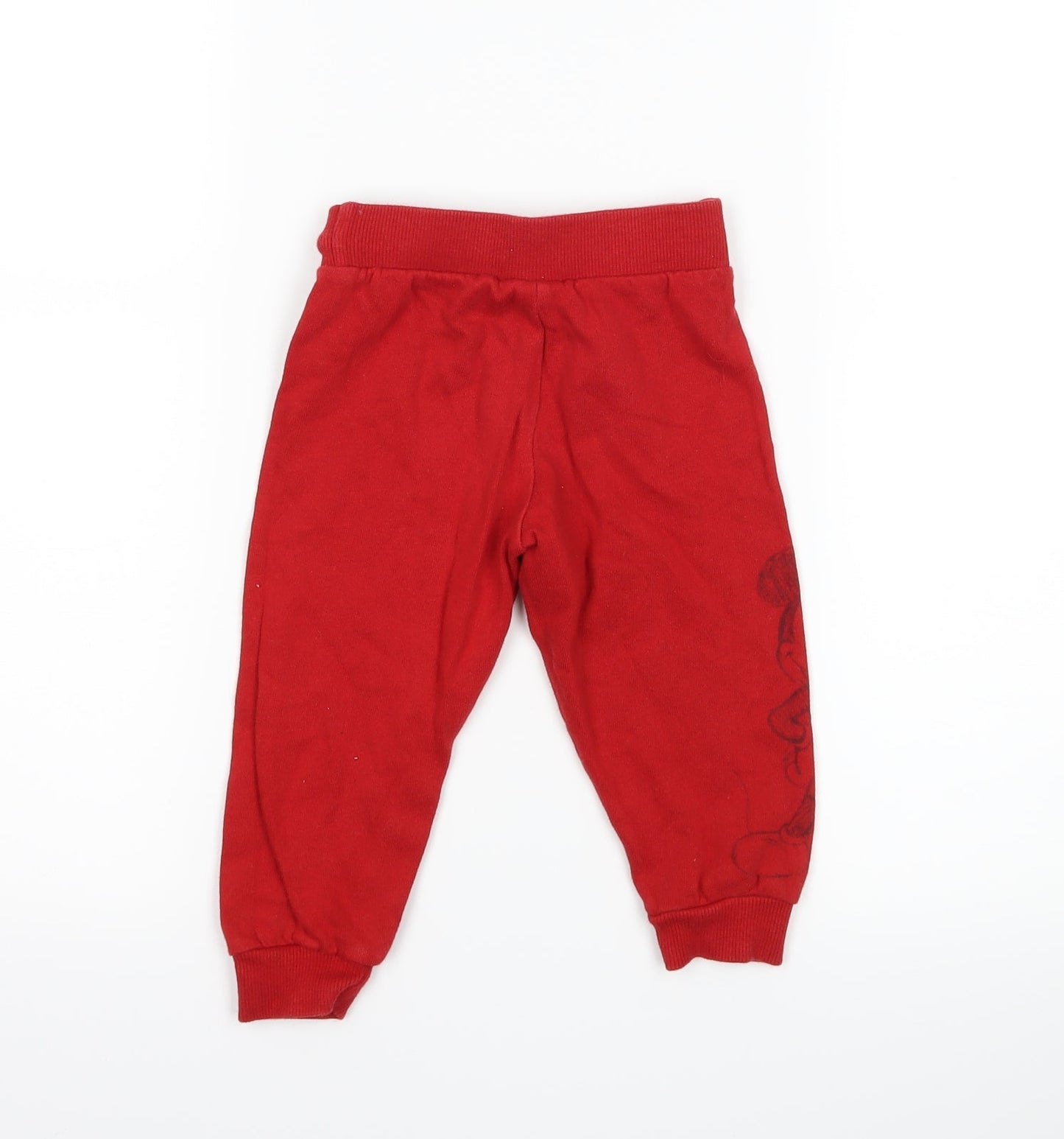 F&F Boys Red   Jogger Trousers Size 12-18 Months  - Disney Mickey Mouse