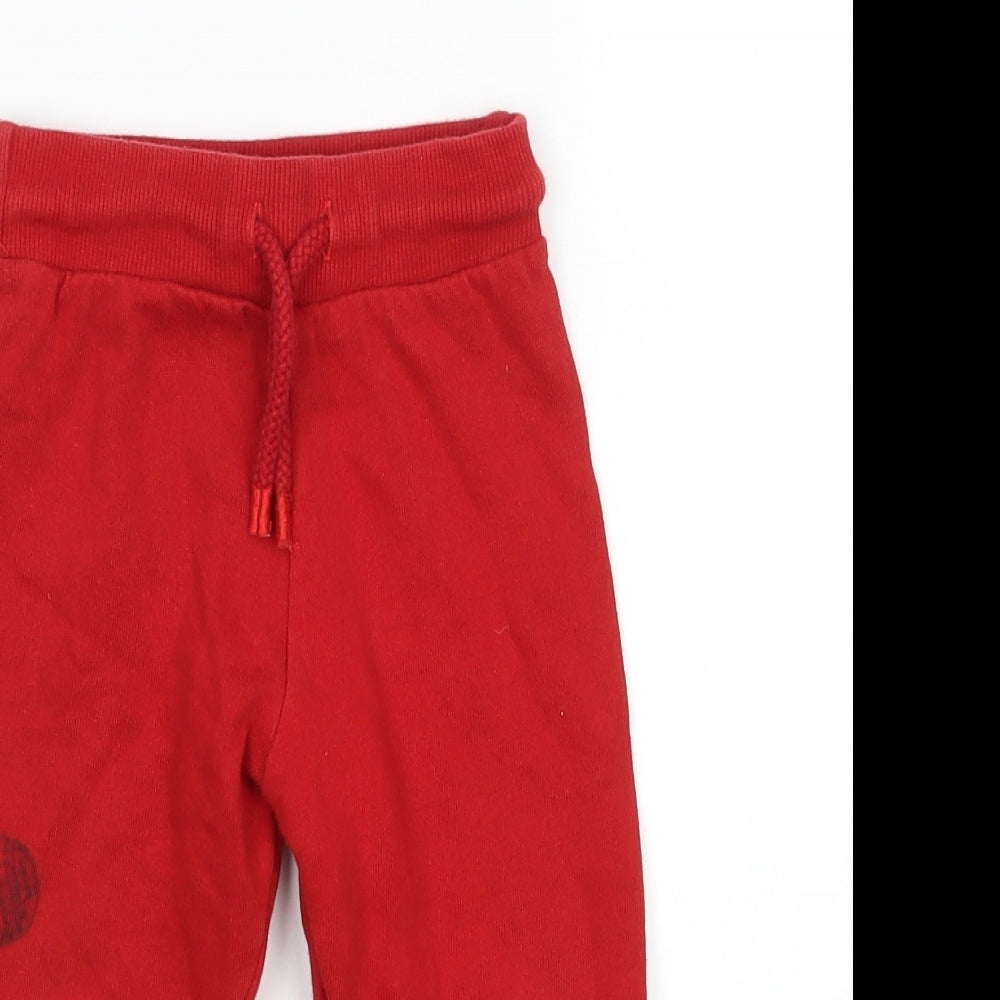 F&F Boys Red   Jogger Trousers Size 12-18 Months  - Disney Mickey Mouse
