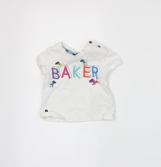 Baker Boys White   Basic T-Shirt Size 3-6 Months