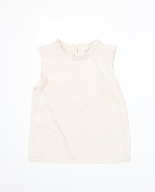 NEXT Girls Beige   Basic Blouse Size 9 Years