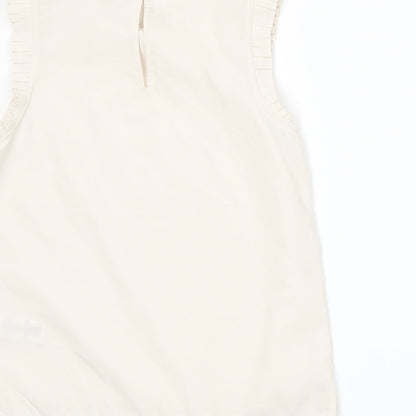 Brand and care label for Next girls’ beige basic blouse, size 9, years