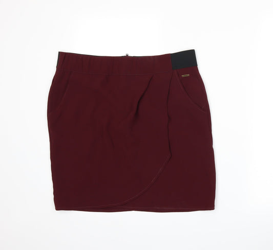 IKKS Womens Red   A-Line Skirt Size 14