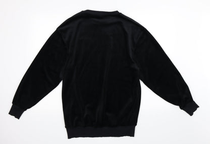 Back view of H&M women’s black pullover sweatshirt, size S