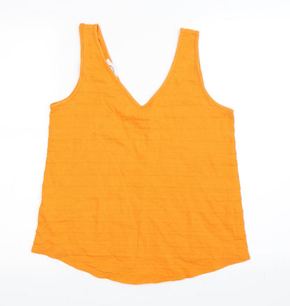 Additional front view of Promod women’s orange basic tank, size M
