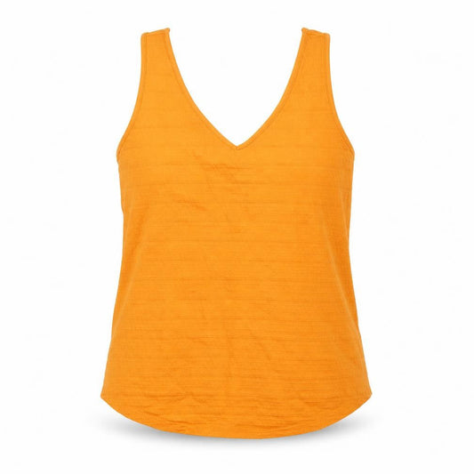 Front view of Promod women’s orange basic tank, size M