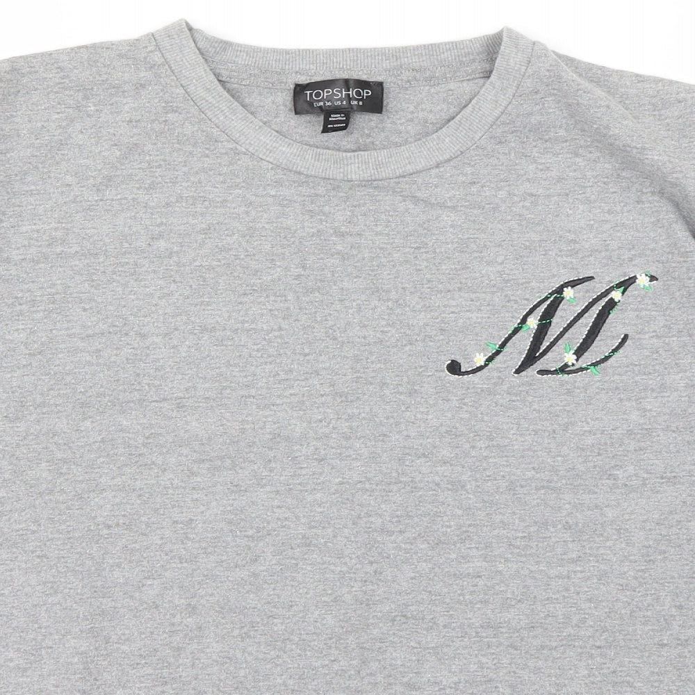 Topshop Womens Grey   Basic T-Shirt Size 8