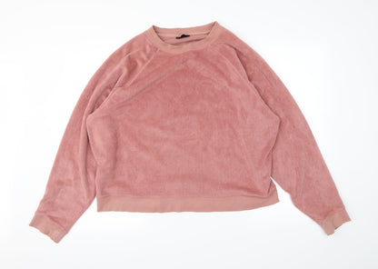 Additional front view of Topshop women’s pink jumper, size UK 12