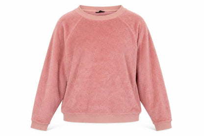 Front view of Topshop women’s pink jumper, size UK 12