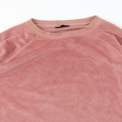 Close-up detail of Topshop women’s pink jumper, size UK 12