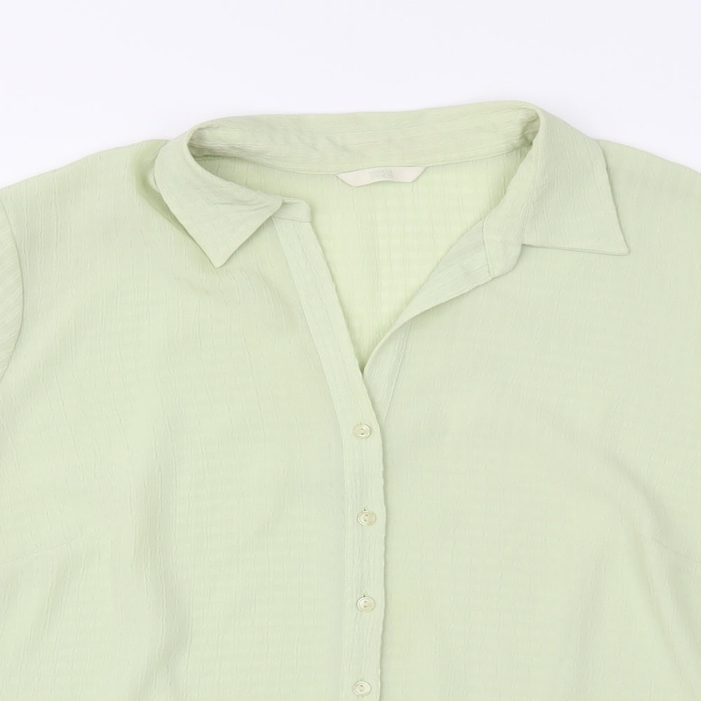 Marks and Spencer Womens Green   Basic Button-Up Size 20