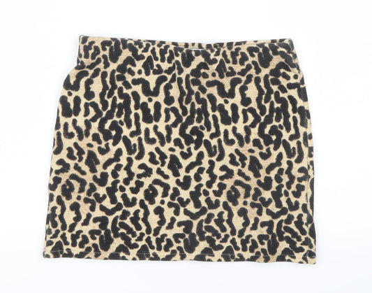 Zara  Womens Black Animal Print  Straight & Pencil Skirt Size 27 in  - Leopard Print