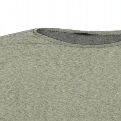 Close-up detail of Topshop women’s green jumper, size UK 12