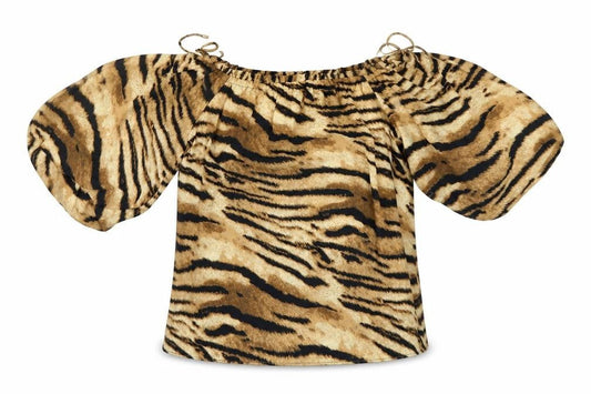 F&F Womens Black Animal Print  Basic Blouse Size 14