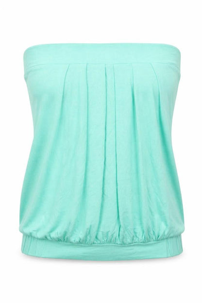 Front view of Pattyboutik women’s green jersey basic t-shirt, size M