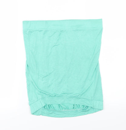 Back view of Pattyboutik women’s green jersey basic t-shirt, size M