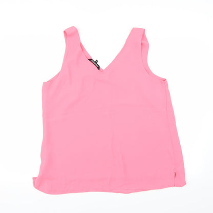 Back view of Debenhams women’s pink basic blouse, size UK 16