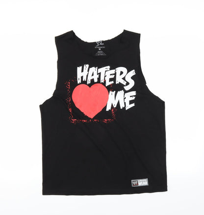 Additional front view of Authentic women’s black basic tank, size M