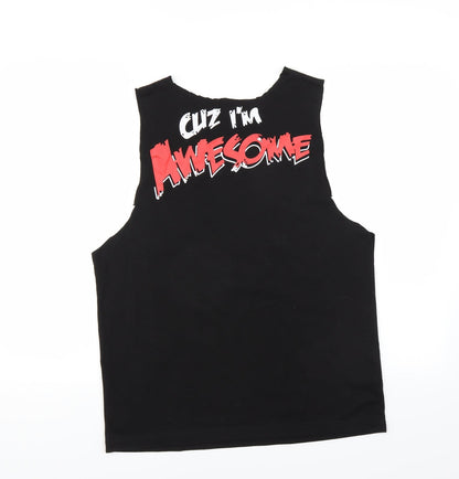 Back view of Authentic women’s black basic tank, size M