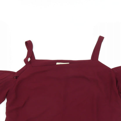 Close-up detail of Matalan women’s purple basic blouse, size S