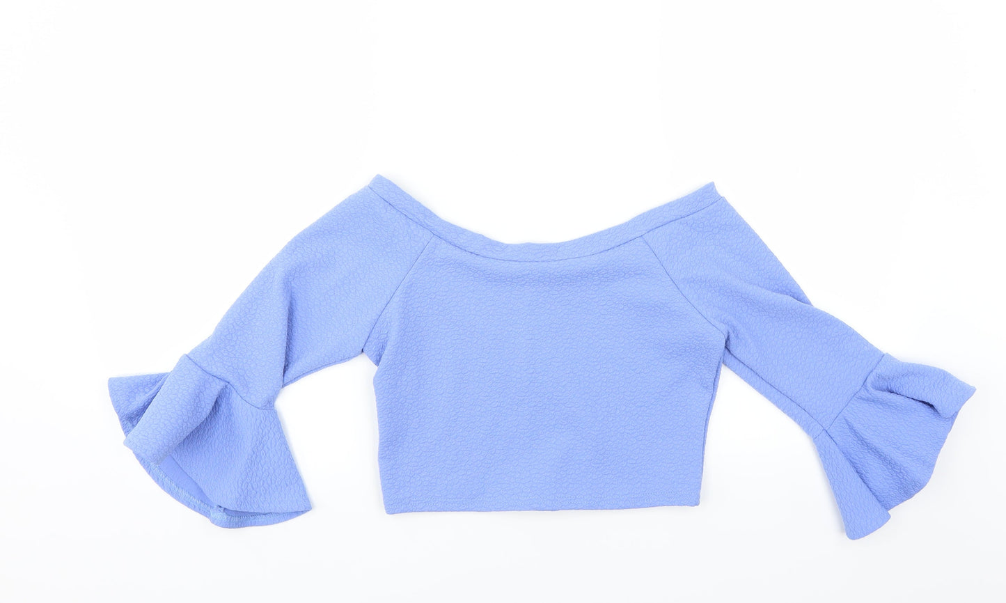 kiah Womens Blue   Basic Blouse Size 12  - CROPPED