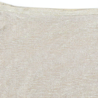 Brand and care label for New Look girls’ gold basic blouse, size 12, years