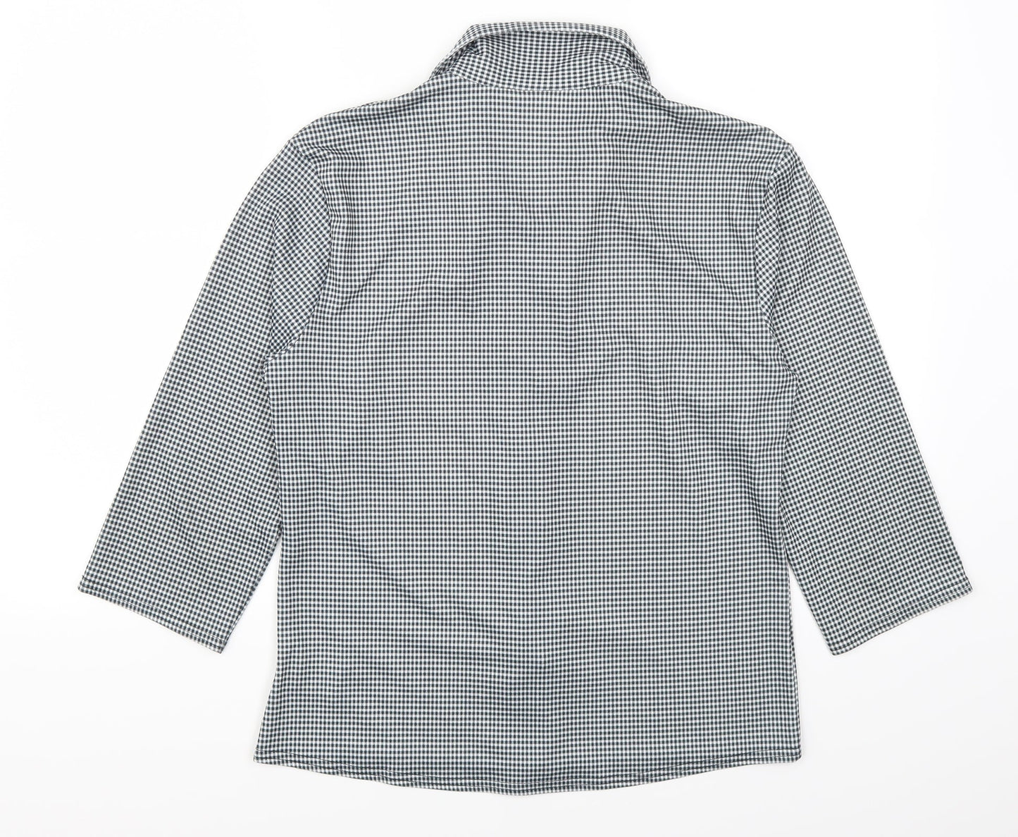 H&M Womens Grey Check  Basic Button-Up Size XL