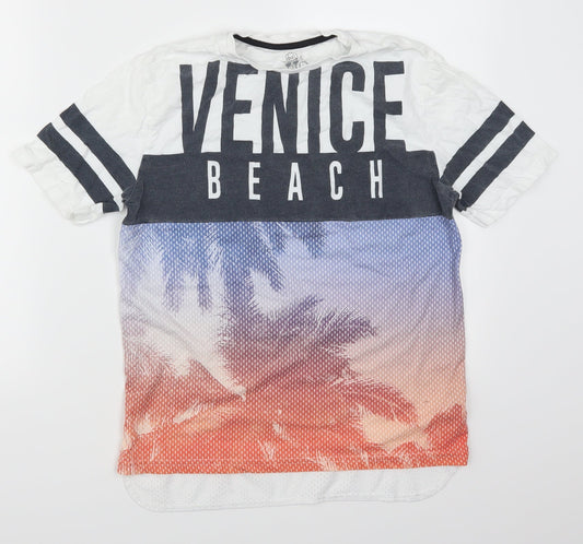 F&F Boys White   Basic T-Shirt Size 10-11 Years  - Venice Beach California