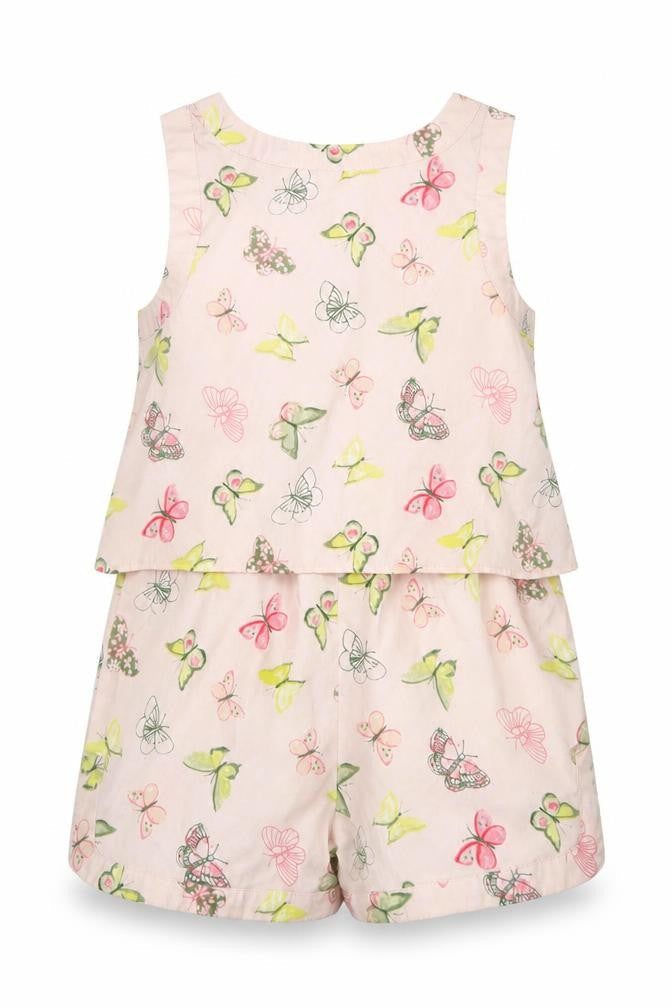 Evie Girls Pink Animal Print  Playsuit One-Piece Size 6 Years  - Butterflies