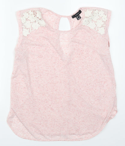 Additional front view of Atmosphere women’s pink basic t-shirt, size UK 10