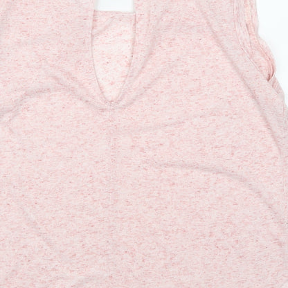 Brand and care label for Atmosphere women’s pink basic t-shirt, size UK 10
