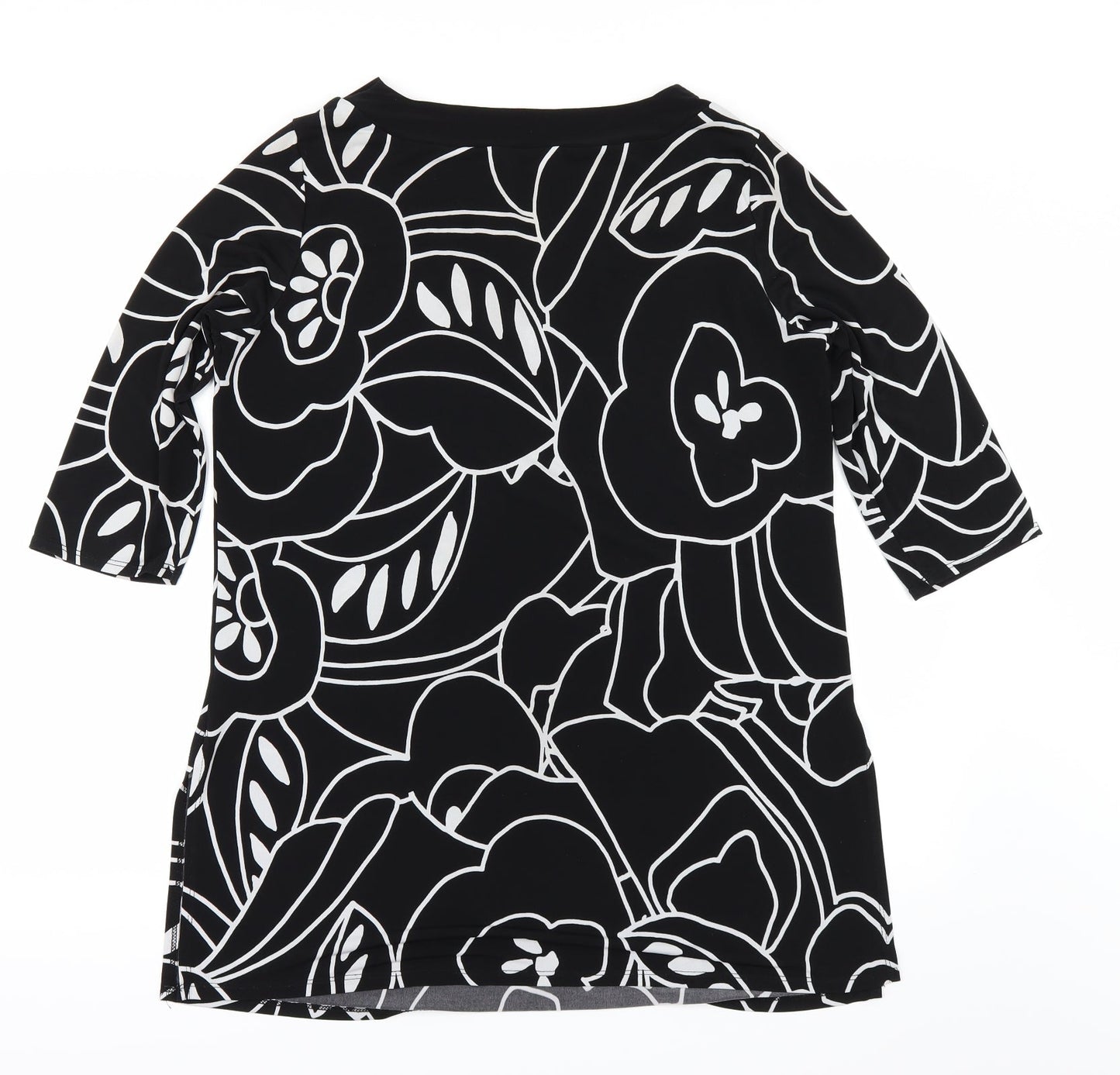 BHS Womens Black Geometric  Basic Blouse Size 14