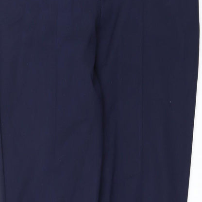 Close-up detail of Gallery women’s blue trousers, size UK 8, 29-inch leg