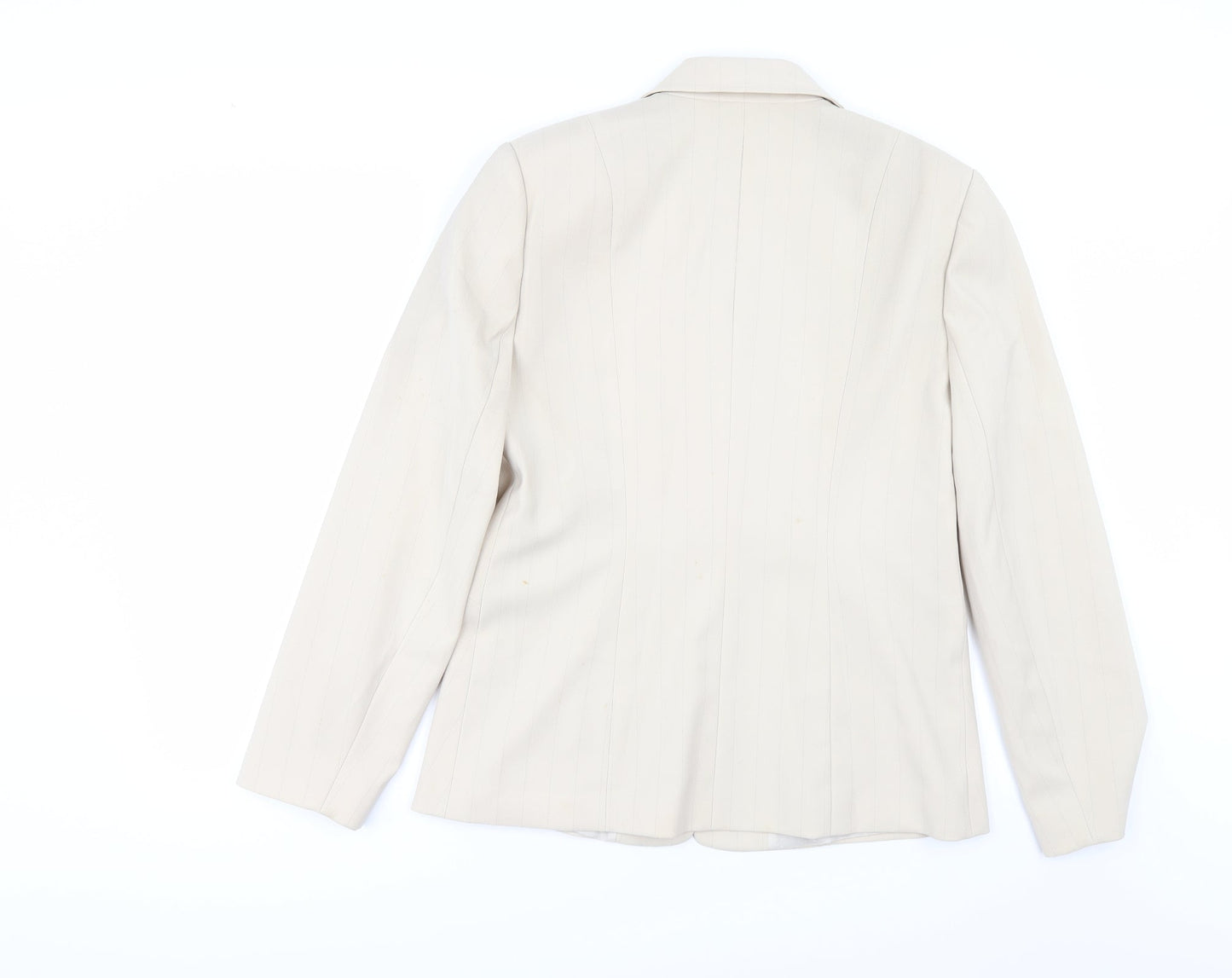 Liquid Womens Beige Striped  Jacket Suit Jacket Size 14