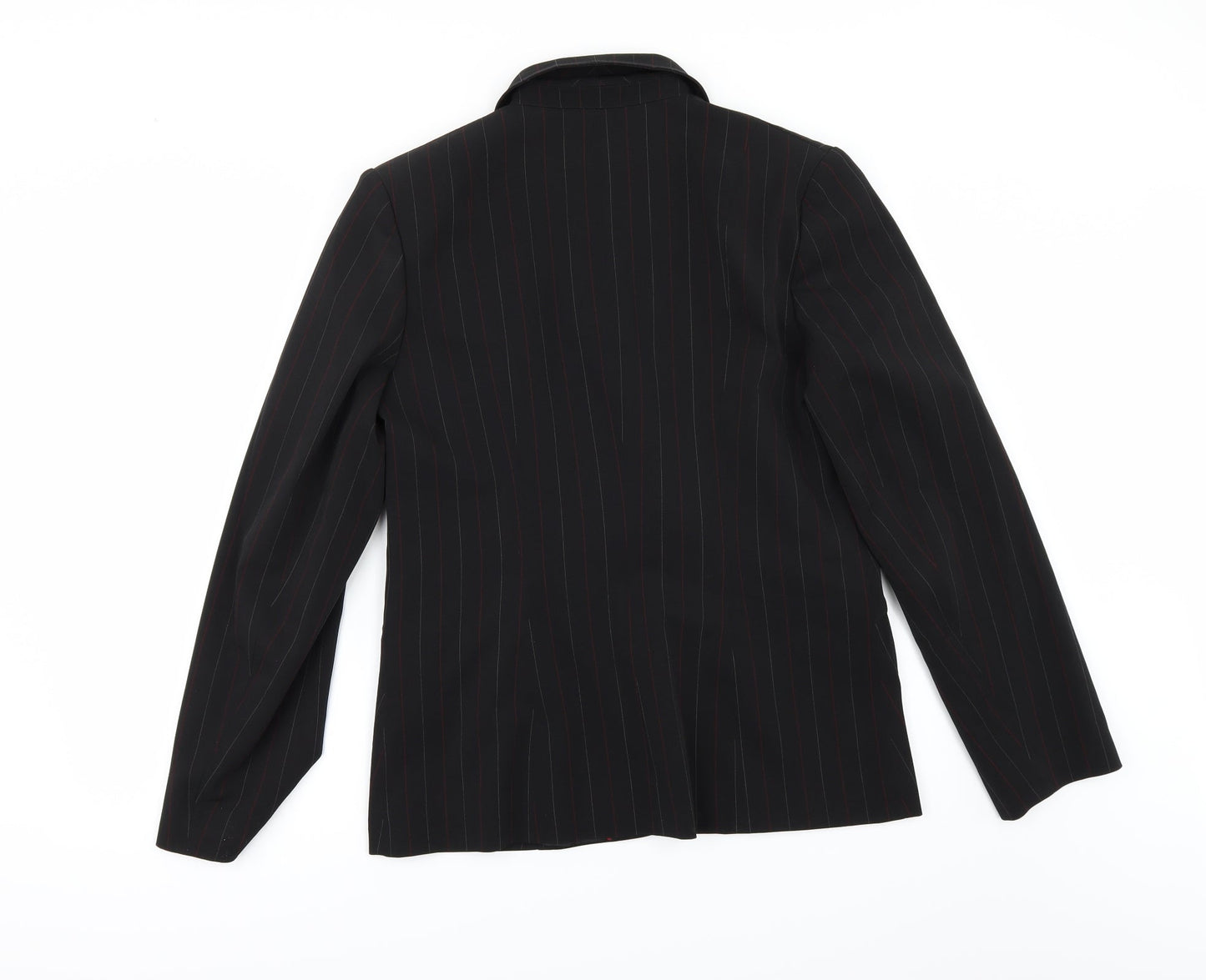 Liquid Womens Black Striped  Jacket Suit Jacket Size 14